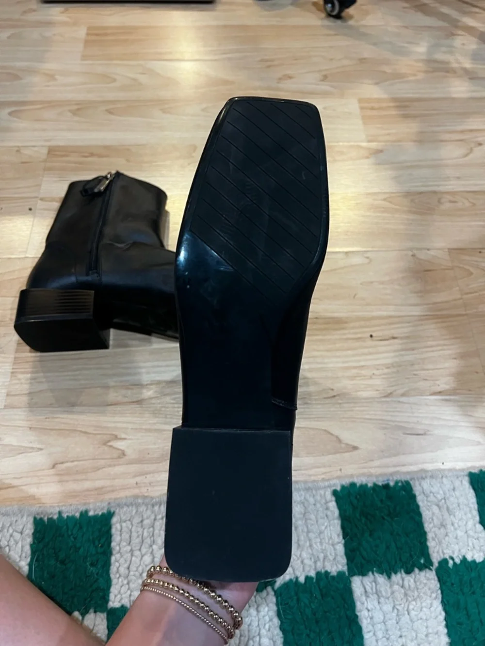 Zara Black Leather Ankle Boots - Picture 3 of 3